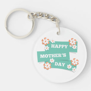 Adorable Floral Happy Mother's Day   Keychain
