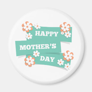 Adorable Floral Happy Mother's Day   Magnet