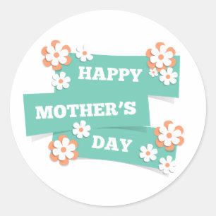 Adorable Floral Happy Mother's Day   Sticker