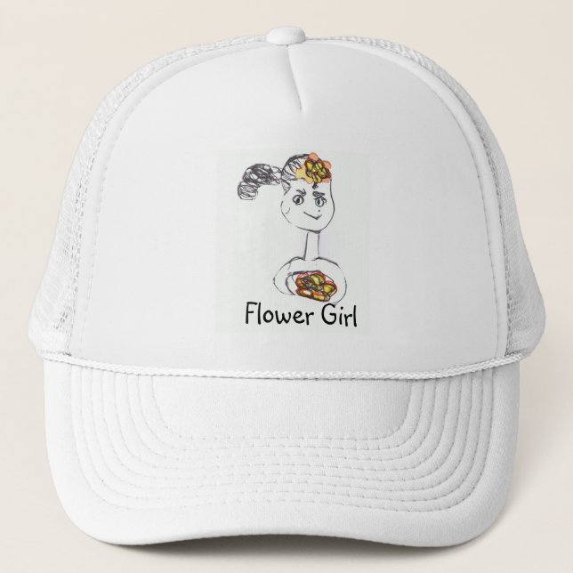 Adorable Flower Girl Trucker Hat (Front)