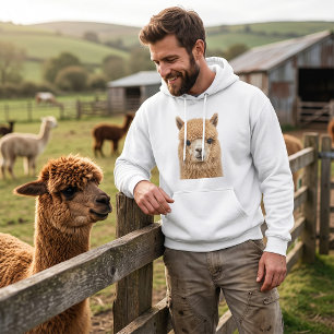 Adorable Fluffy Alpaca Animal Hoodie