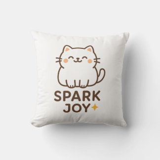 "Adorable Fluffy Cat Coussin décoratif - Spark Joy