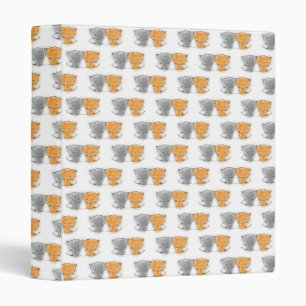 Adorable Fluffy Kittens Illustration Cat Art Binder