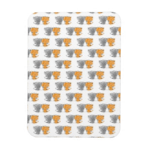 Adorable Fluffy Kittens Illustration Cat Art Magnet