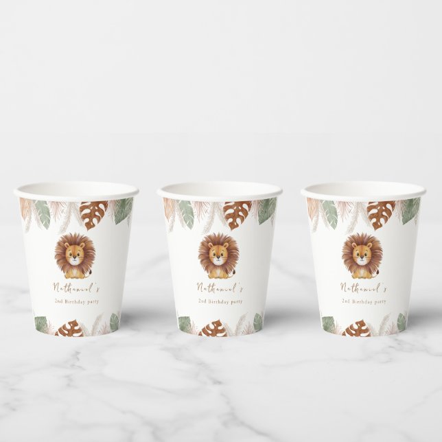 Adorable Fluffy Lion Birthday Paper Cups (Multi)
