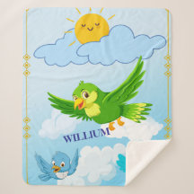 Adorable Flying Birds Baby Blanket –Sherpa Blanket