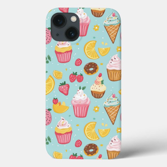 Adorable Food Items Illustration Pattern Case-Mate iPhone Case (Back)