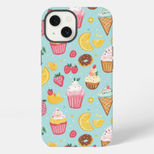 Adorable Food Items Illustration Pattern iPhone 13 Case