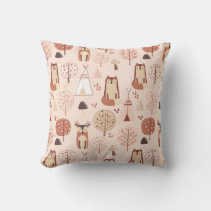 Adorable Forest Animals Throw Pillow