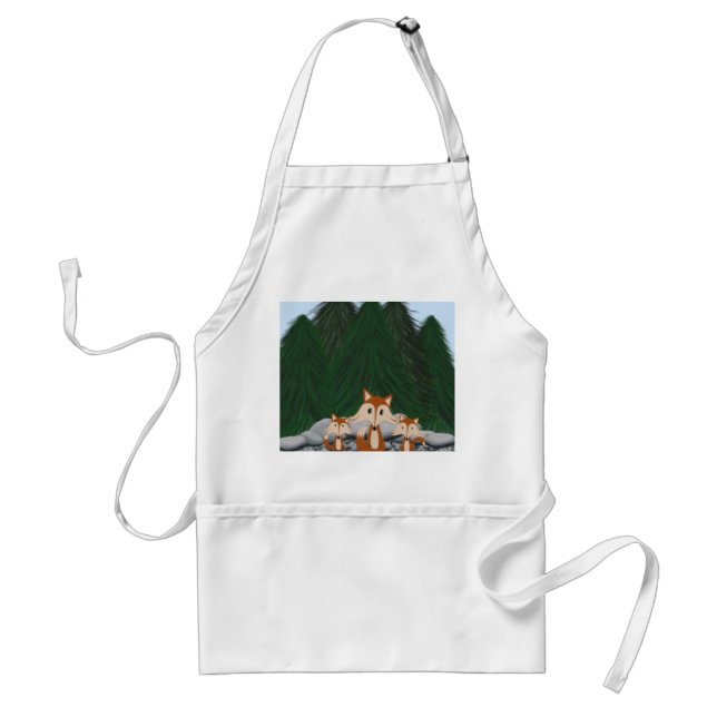 Adorable Fox Family Standard Apron (Front)