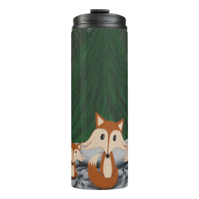 Adorable Fox Family Thermal Tumbler (Front)