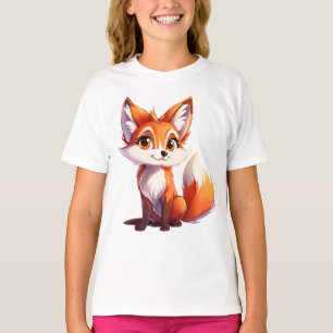 Adorable Fox Lover Gift Cute Girls Woodland Animal T-Shirt