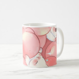 Adorable Frame of Pink-Background Band Design Coffee Mug