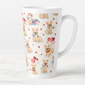 Adorable French Bulldog mug with hearts.