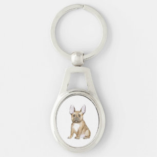 Adorable french bulldog puppy keychain