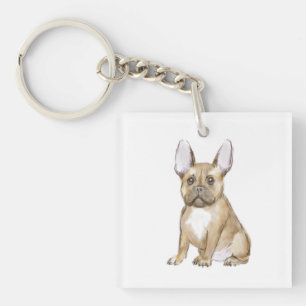 Adorable french bulldog puppy keychain