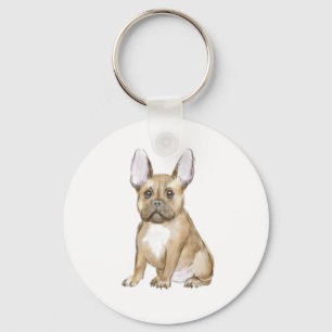 Adorable french bulldog puppy keychain