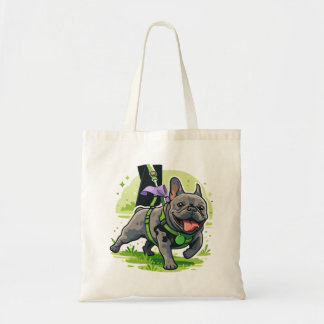 Adorable French Bulldog Walking in Park Tote Bag