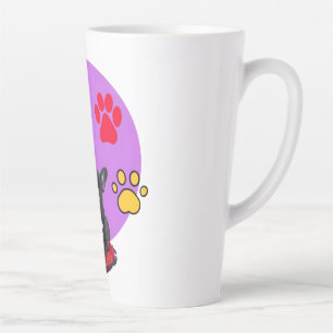Adorable frienchie puppy with hearts  latte mug