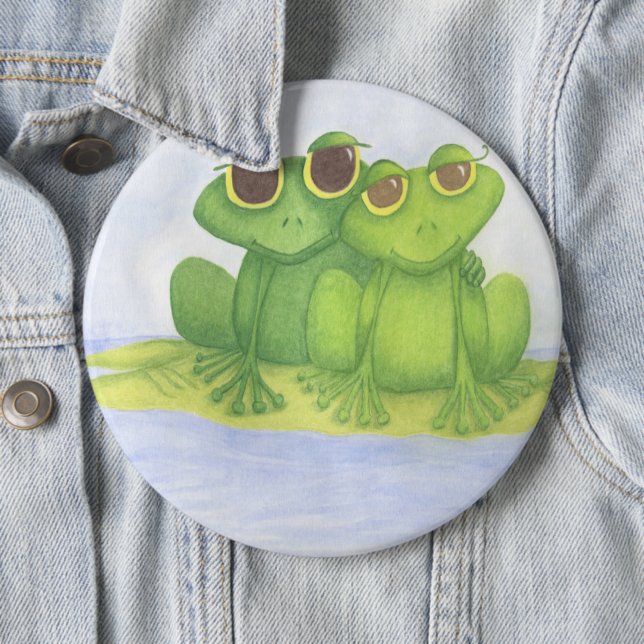 Adorable Frog Lovers 6 Inch Round Button (In Situ)