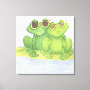 Adorable Frog Lovers Canvas Print