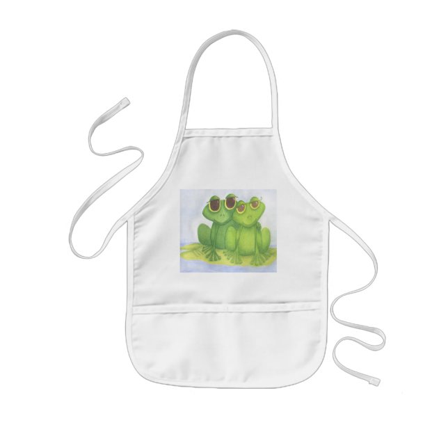 Adorable Frog Lovers Kids Apron (Front)