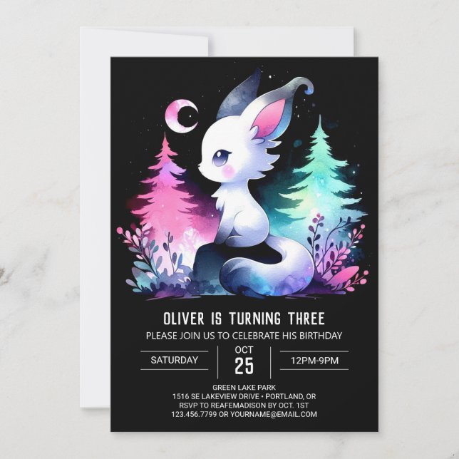 Adorable Fun Cat Birthday Invitation (Front)