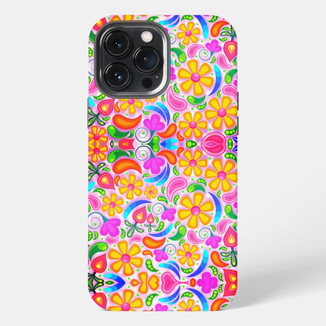 Adorable fun coloured floral Case-Mate iPhone case (Back)
