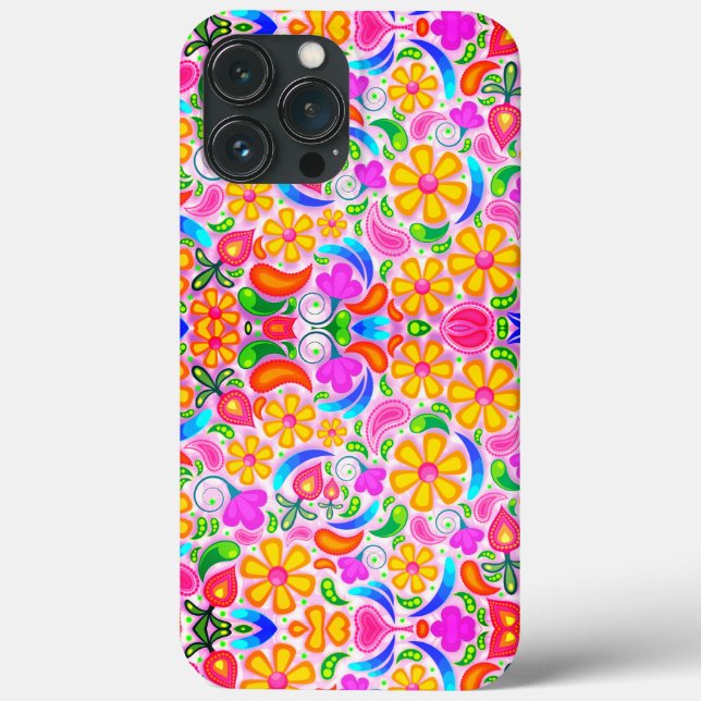 Adorable fun coloured floral Case-Mate iPhone case (Back)