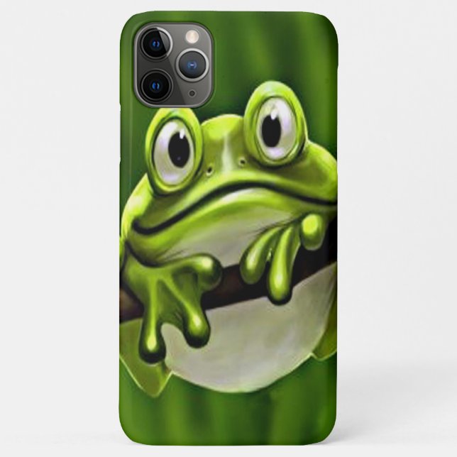 Adorable Funny Cute Smiling Green Frog In Tree Case-Mate iPhone Case (Back)