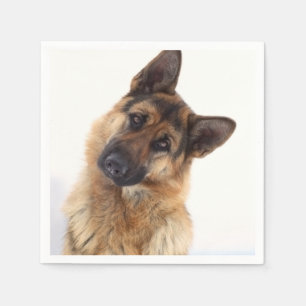Adorable funny german shepherd portrait napkin