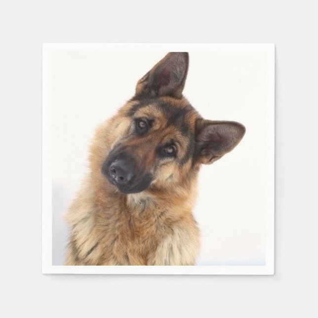 Adorable funny german shepherd portrait napkin (Front)