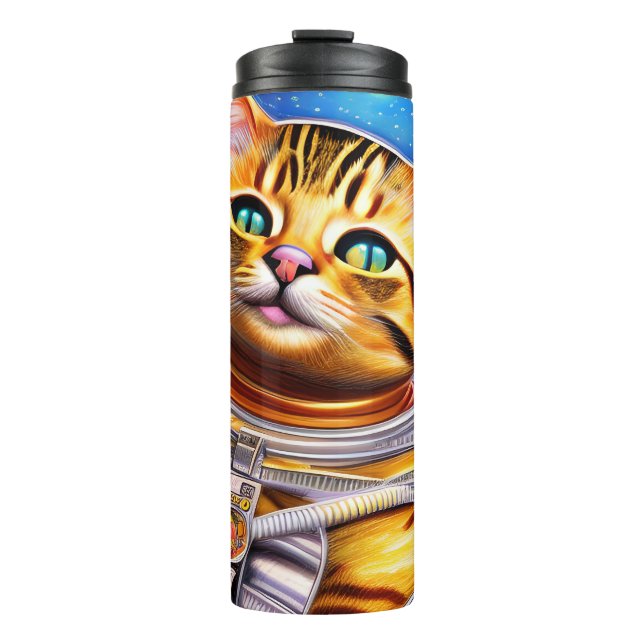 Adorable Futuristic Astronaut Cat  Thermal Tumbler (Front)