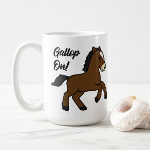 Adorable Gallop On! Happy Foal Kawaii Horse Design Coffee Mug
