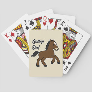 Adorable Gallop On! Happy Foal Kawaii Horse Design Playing Cards