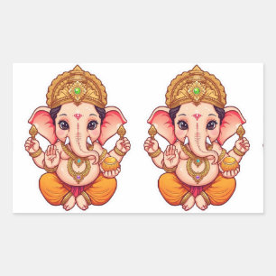 Adorable Ganpati Bappa – Chibi Style Ganesha with  Sticker