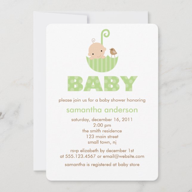 Adorable Gender Neutral Baby Shower Invitation (Front)