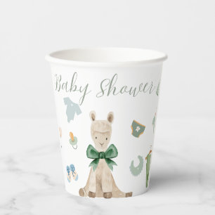 Adorable Gender Neutral Green Themed Baby Shower  Paper Cups