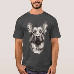 Adorable German Shepherd Sketch Cute Dog  T-Shirt