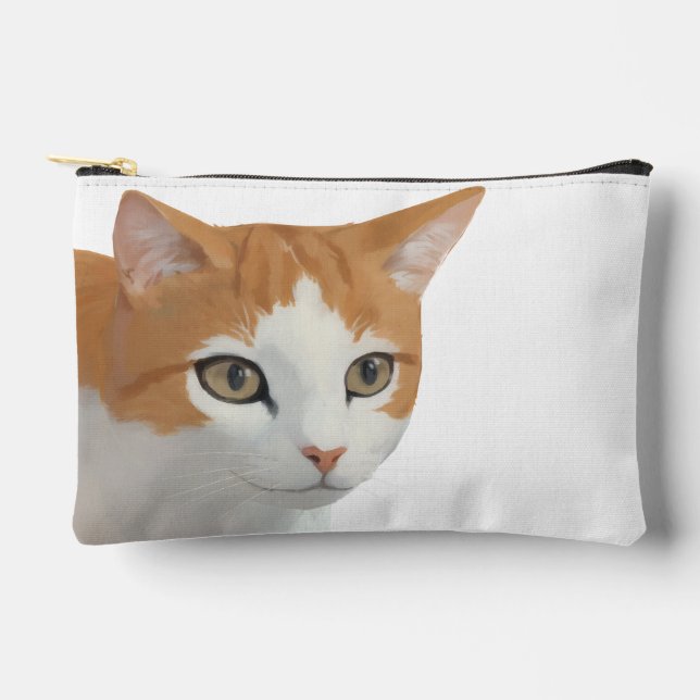Adorable Ginger Cat Art Accessory Pouch (Front)