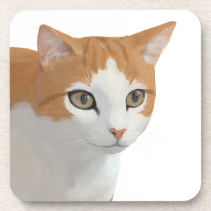 Adorable Ginger Cat Art Coaster