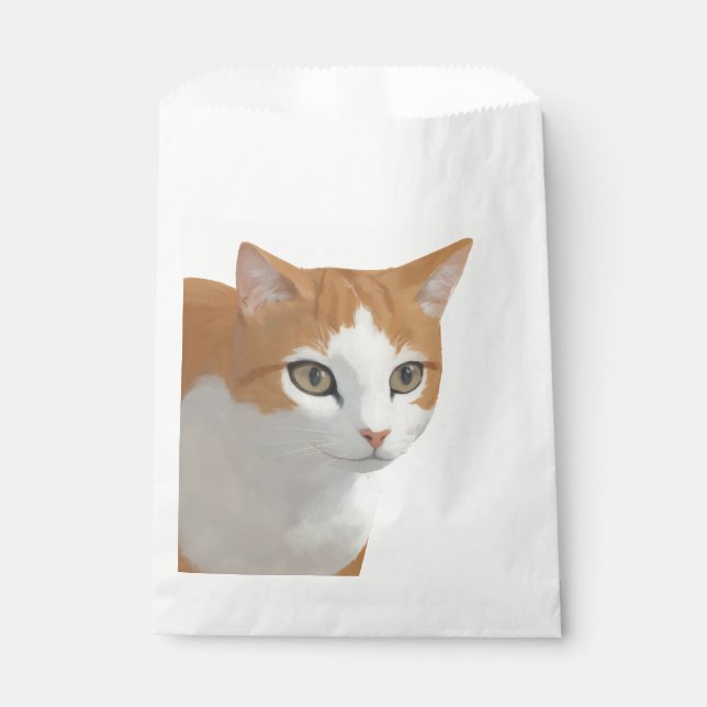Adorable Ginger Cat Art Favour Bag (Front)
