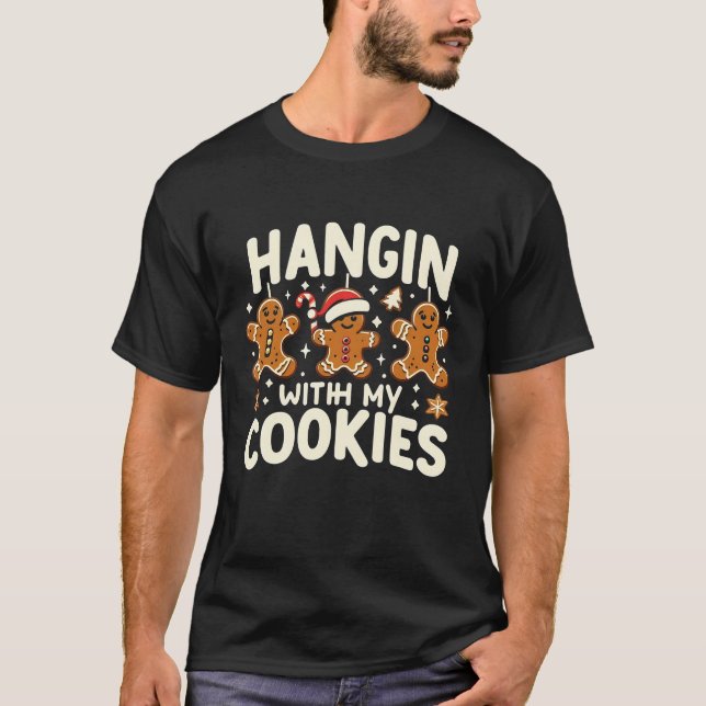 Adorable Gingerbread Christmas Graphic Holiday Fun T-Shirt (Front)
