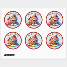 Adorable Gingerbread House Christmas Classic Round Sticker
