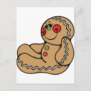 adorable gingerbread man postcard