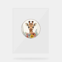 Adorable Giraffe Aux Fleurs