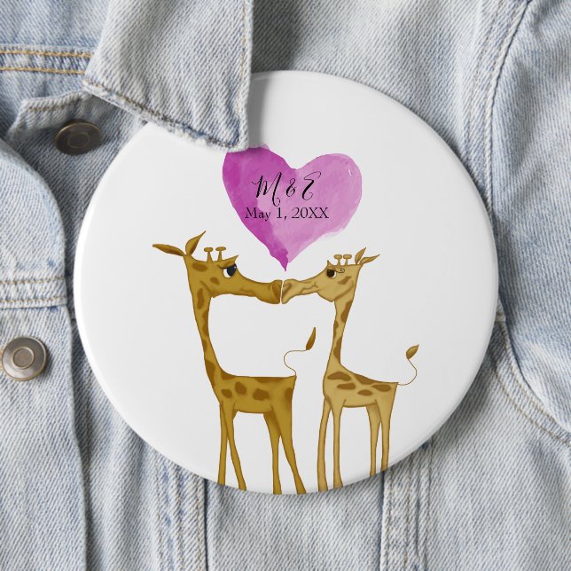 Adorable Giraffe Lovers  6 Inch Round Button (In Situ)