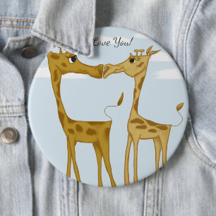 Adorable Giraffe Lovers  6 Inch Round Button