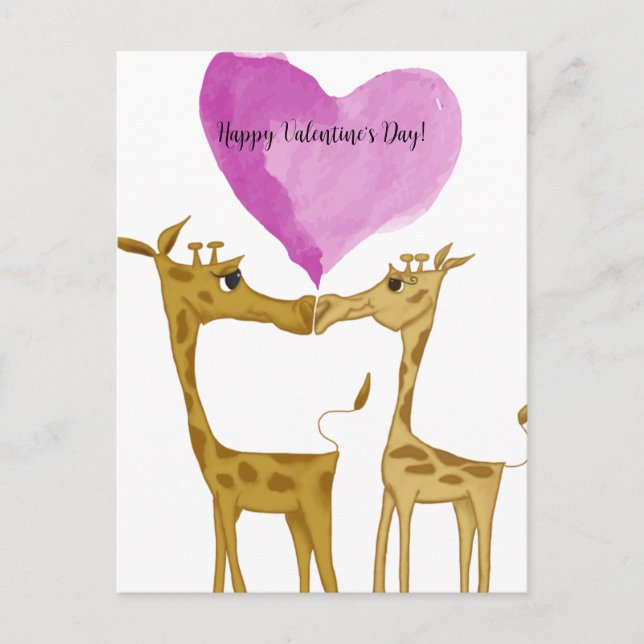 Adorable Giraffe Lovers Holiday Postcard (Front)