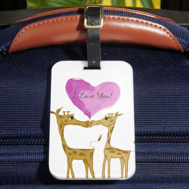 Adorable Giraffe Lovers  Luggage Tag (Front Insitu 2)